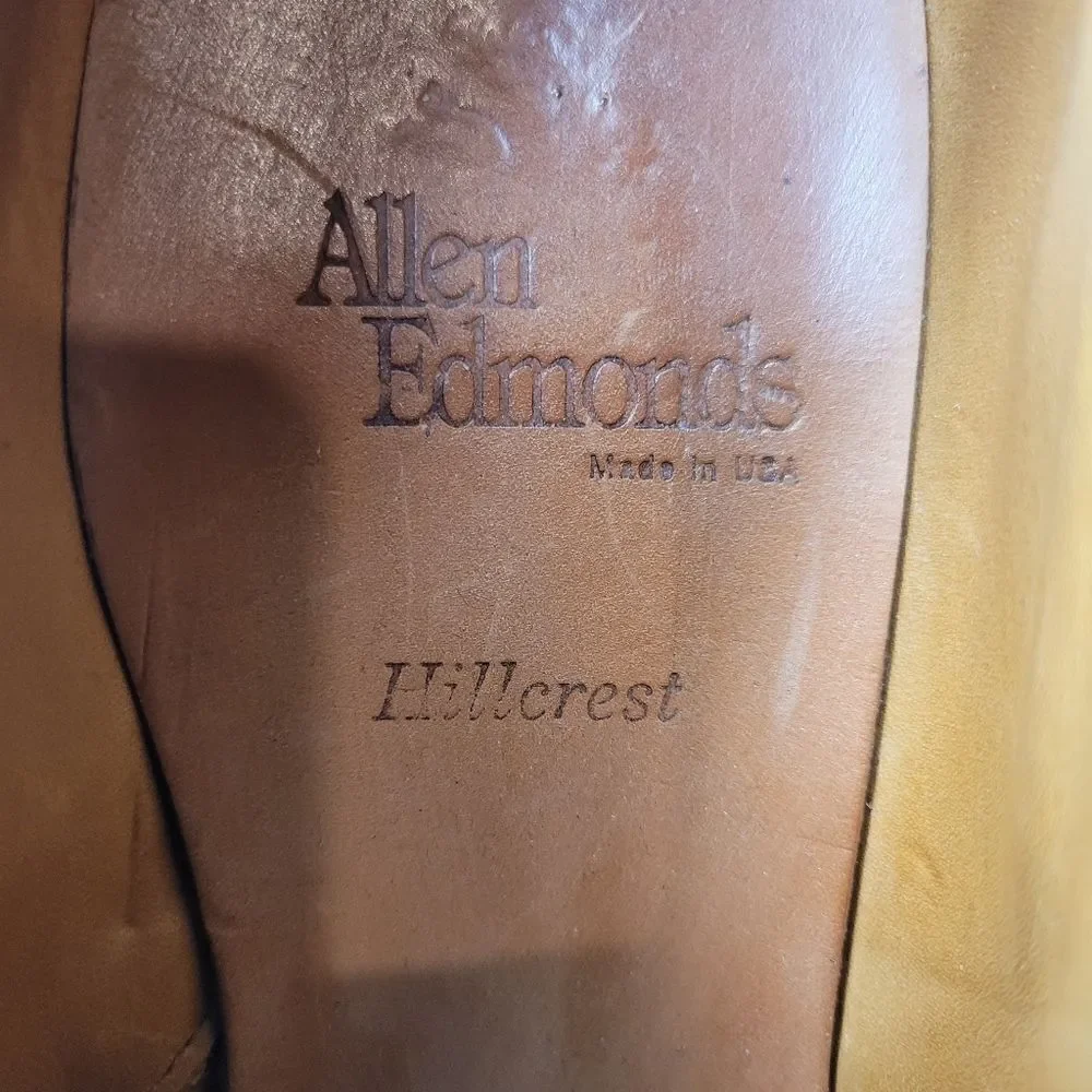 Allen Edmonds Hillcrest Shoes Men's Size 10 Black Leather Bicycle Toe Oxford